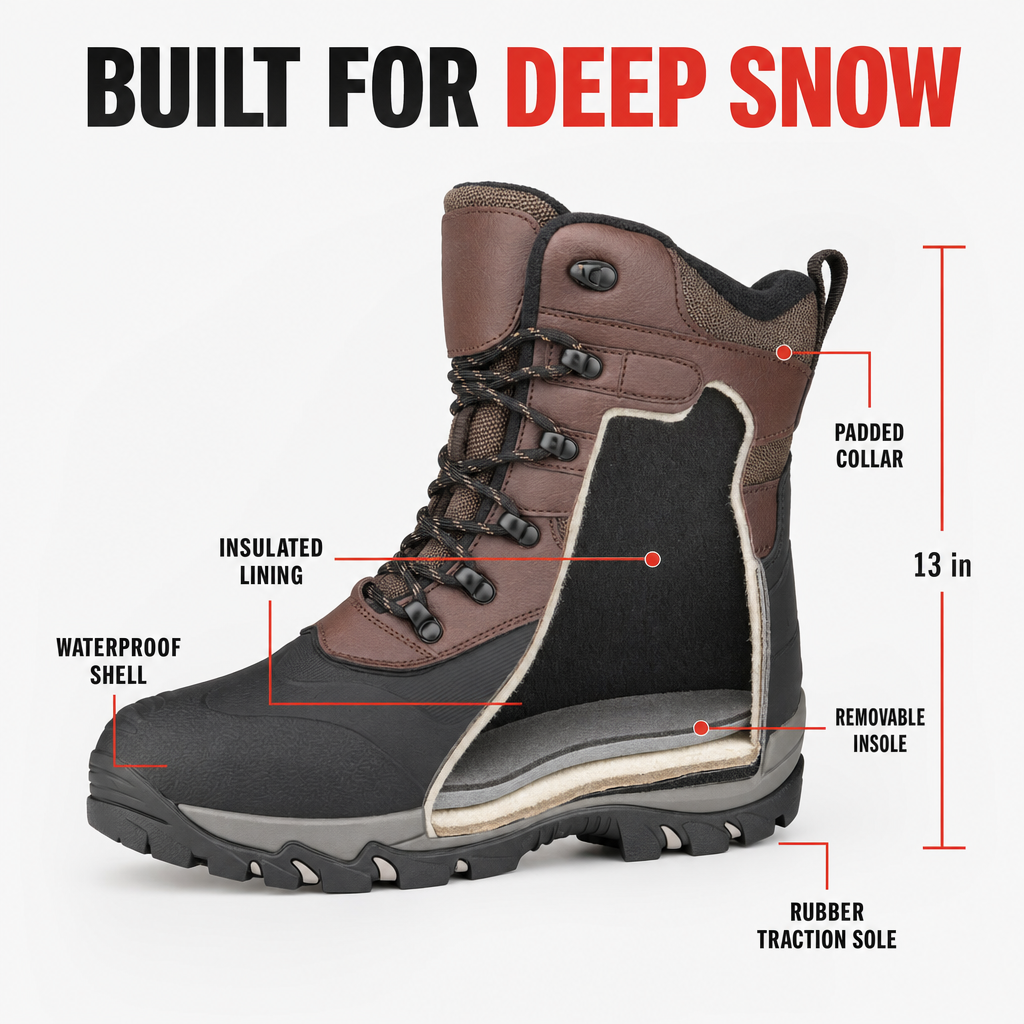 SolVault™ IceTrek Men's Waterproof Snow Boots