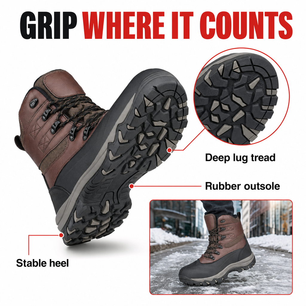 SolVault™ IceTrek Men's Waterproof Snow Boots