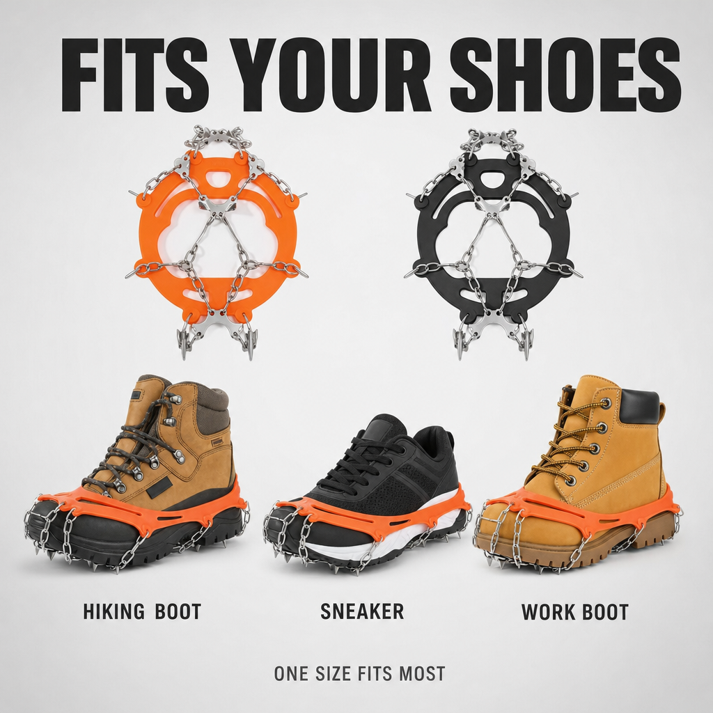 SolVault™ IceGrip 8-Claw Ice Cleats