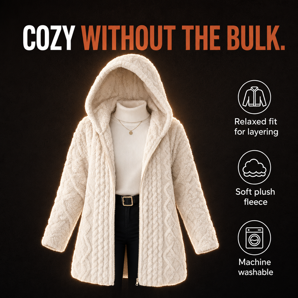 SolVault™ CloudHug Sherpa Hooded Cardigan