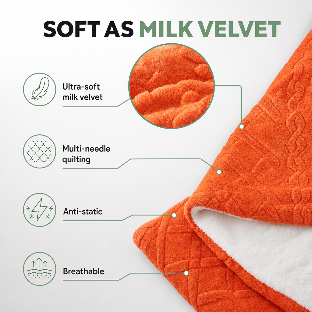 SolVault™ VelvetNest Milk Velvet Comforter Set