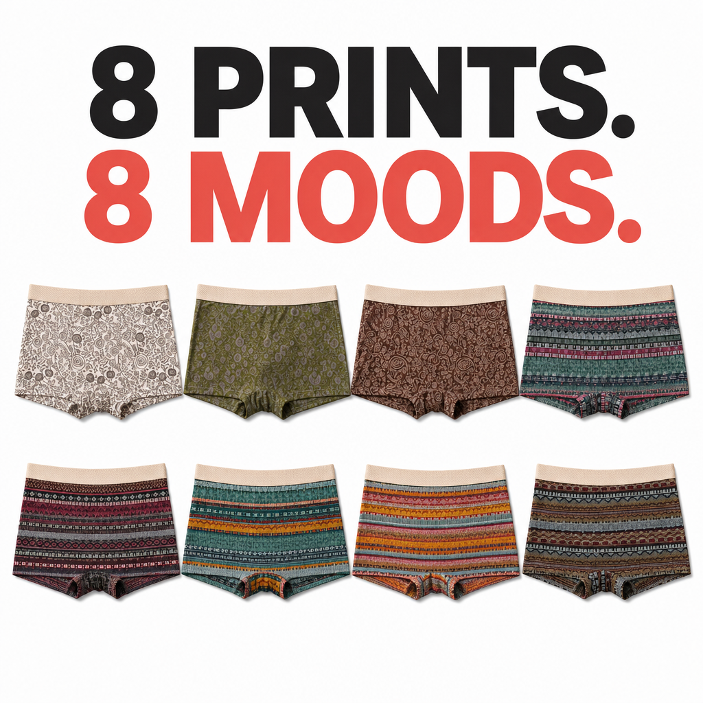 SolVault™ Bloom Cotton Boyshorts 8-Pack