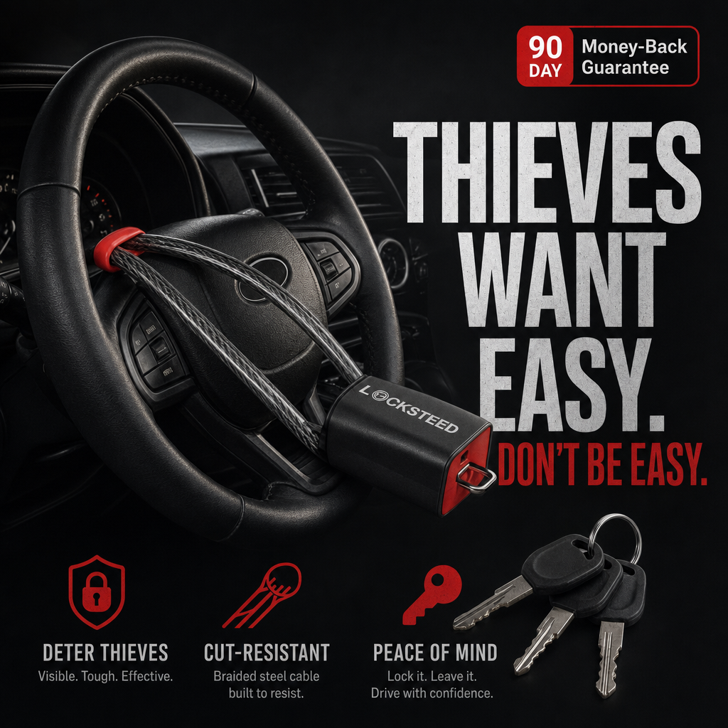 SolVault™ SteerLock Steering Wheel & Seatbelt Lock