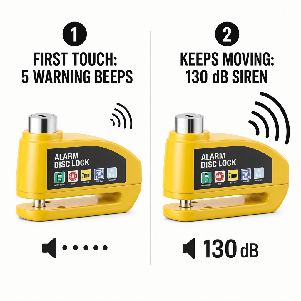 SolVault™ AlarmGuard 130dB Alarm Disc Lock