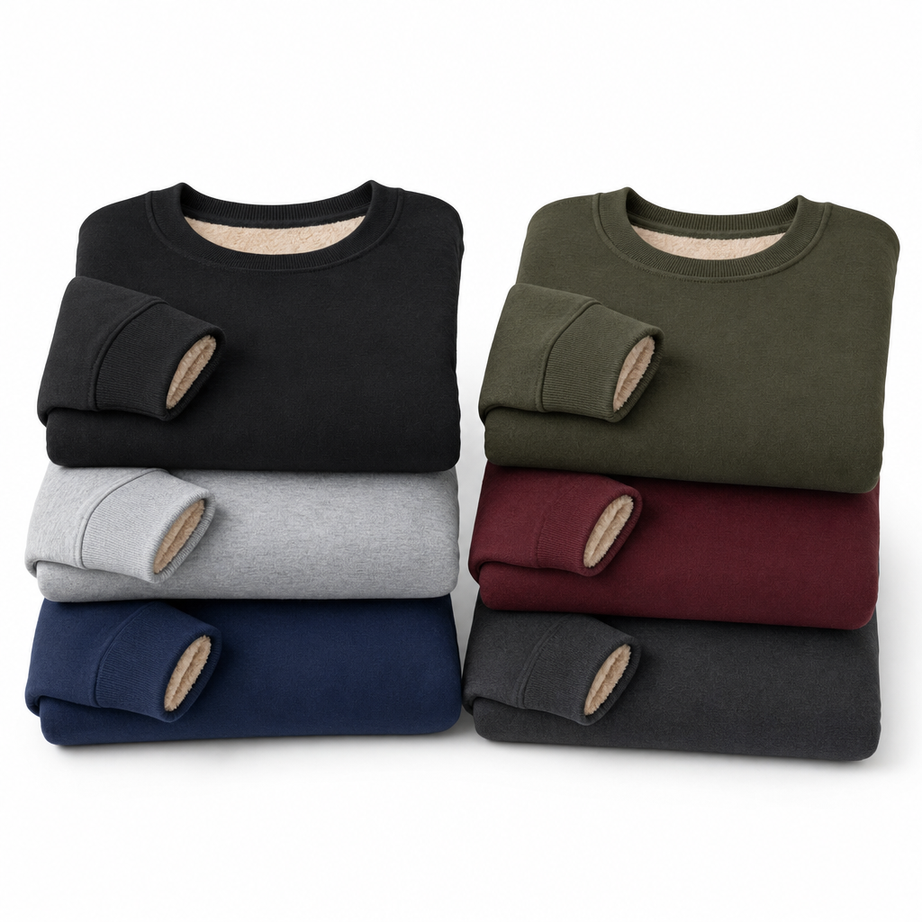 SolVault™ CozyCrew Men's Fleece-Lined Crewneck (3-Pack)