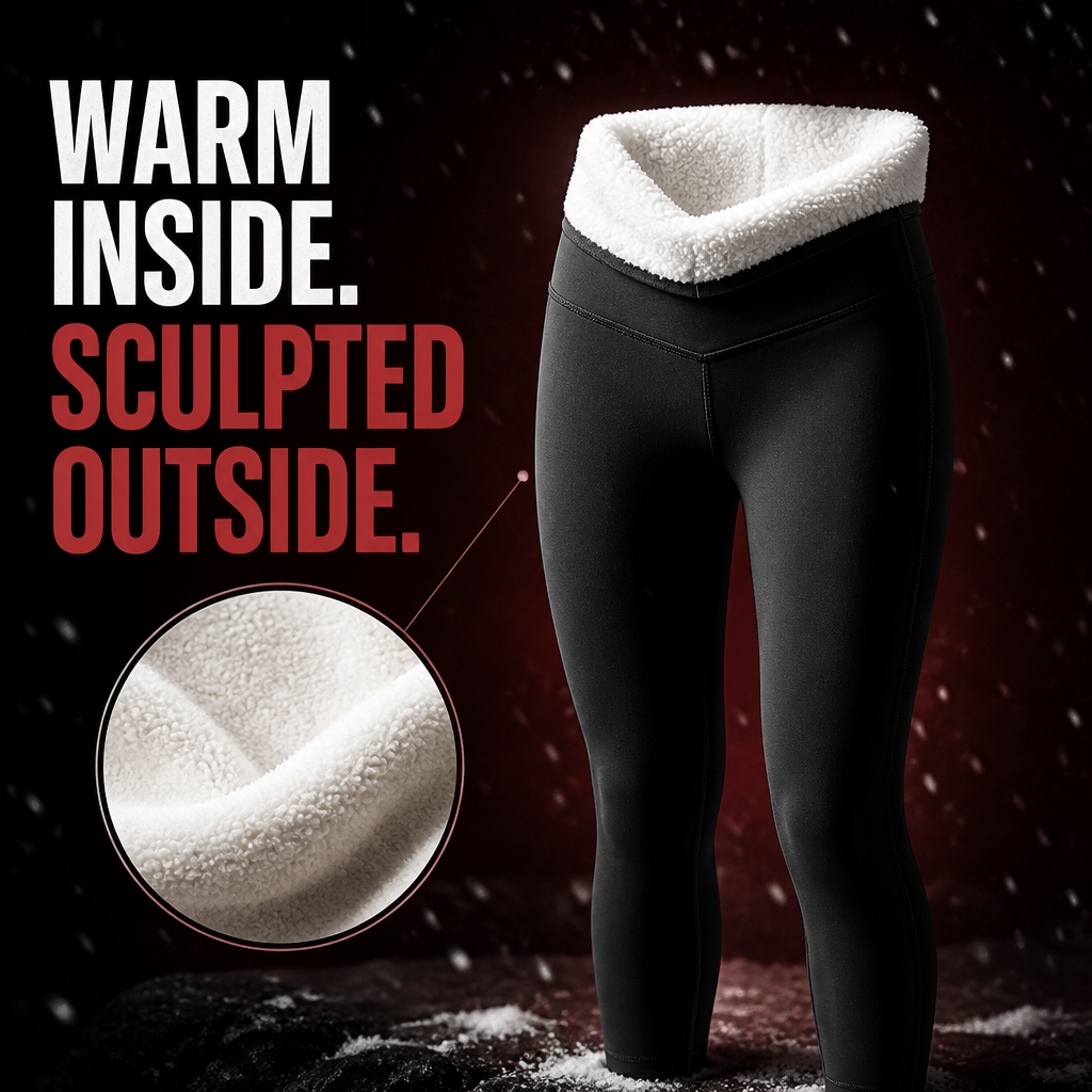 SolVault™ HeatSculpt White Fur-Lined High-Waist Leggings